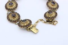 Granat Schmuck Damen Armband aus 333 / 8K Gelbgold mit Granaten