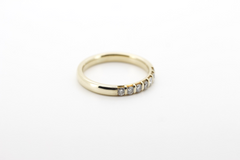 Hochwertiger Meister Ring 585 / 14K Gold Halb-Eternity mit Diamanten Brillanten
