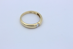 Exklusiver Solitär Spannring aus 585er / 14k Gelbgold mit ein Brillant 0,15 ct.