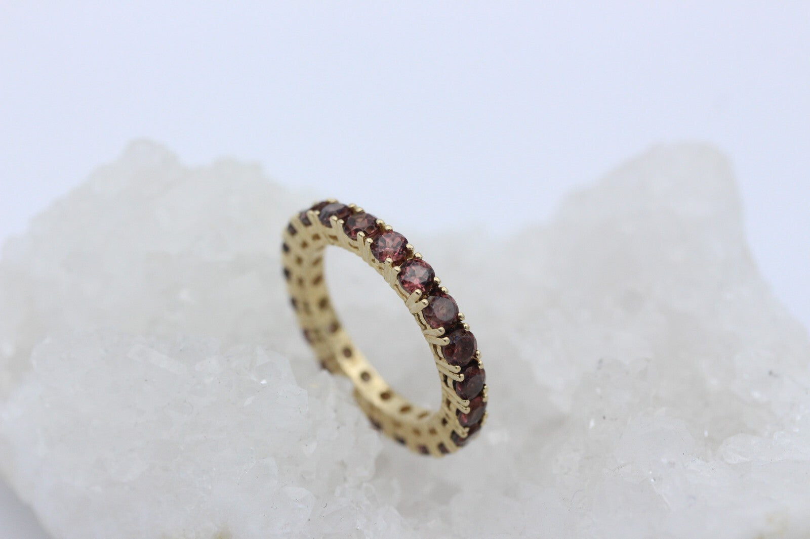 Traumhafter Granat Memory Damen Ring aus 585 / 14k Gelbgold mit Granate | Gr. 52