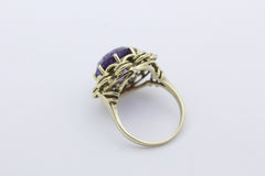 Schöner Amethyst Ring aus 585 / 14 Karat Gelbgold | Gr. 56