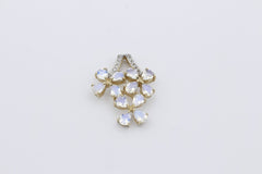 Außergewöhnlicher Juwelen Anhänger aus 375 / 9k Gelbgold mit Quarz & Diamanten