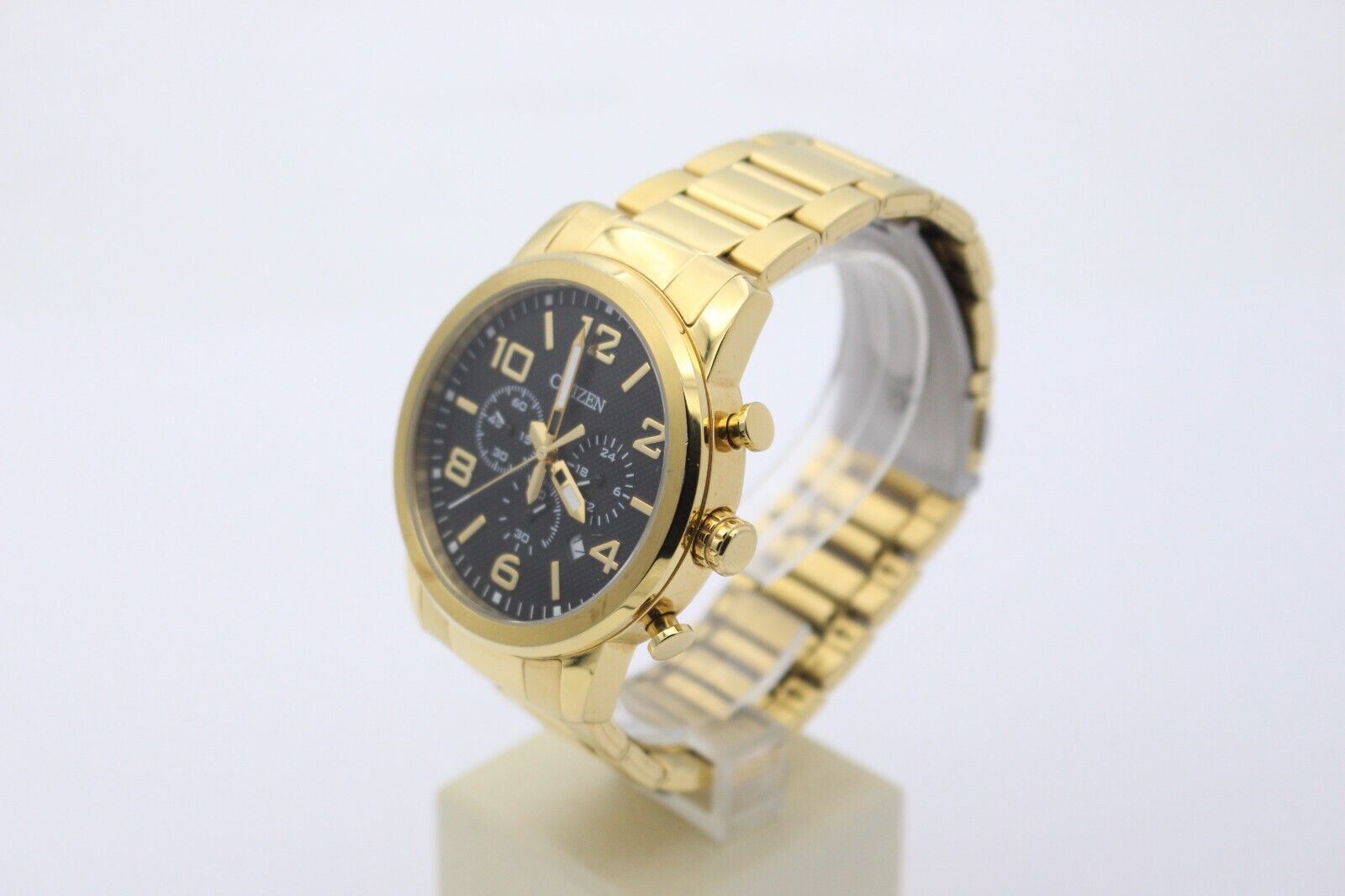 Citizen 0520-S090598F Quarz GN-4-S-11H Edelstahl Vergoldet Chronograph 42 mm