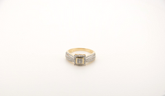 Diamantring 14 Karat Gelbgold | Geometrisches Design | Pavé-Besatz | 0,41 ct.