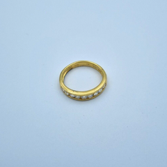 Wunderschöner Halb Memory Damen Ring aus 925 Sterlingsilber Vergoldet Zirkonia
