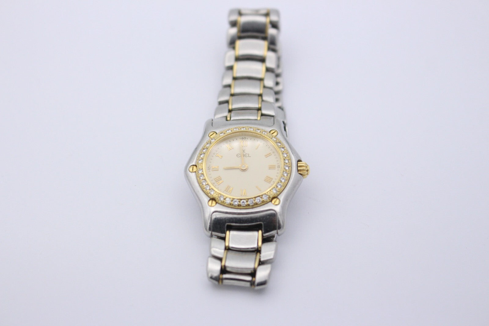 Ebel Uhr 1911 Ref.188901 18k Gelbgold Edelstahl Quarz Saphir Diamanten 27mm