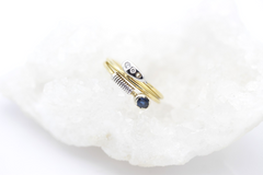 Außergewöhnlicher Designer Schlangenring 750 Gold mit Saphir & Brillanten Gr. 53