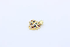 Zarter Herz Juwelen Anhänger aus 750 / 18K Gold mit Saphir, Rubin & Diamanten