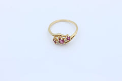 Juwelen Damen Ring aus 585 / 14k Gelbgold mit Rubin & Diamanten | Gr. 52