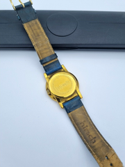 Hirsch Armbanduhr Unisex Opal / Blauer Opal Vergoldet Leder 34 mm