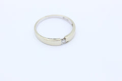 Schöner Solitär Damen Spannring aus 585 / 14K Weißgold mit ein Diamant 0,08 ct.