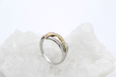 Moderner Designer Ring 585 Gold Bicolor | 14k Weißgold Gelbgold mit Diamanten