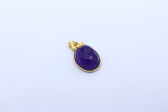 Schöner Anhänger aus 585 / 14K Gelbgold mit ein Amethyst