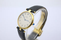 Cartier Vermeil Argent Must de Cartier Quarz 925 Silber Vergoldet 30 mm