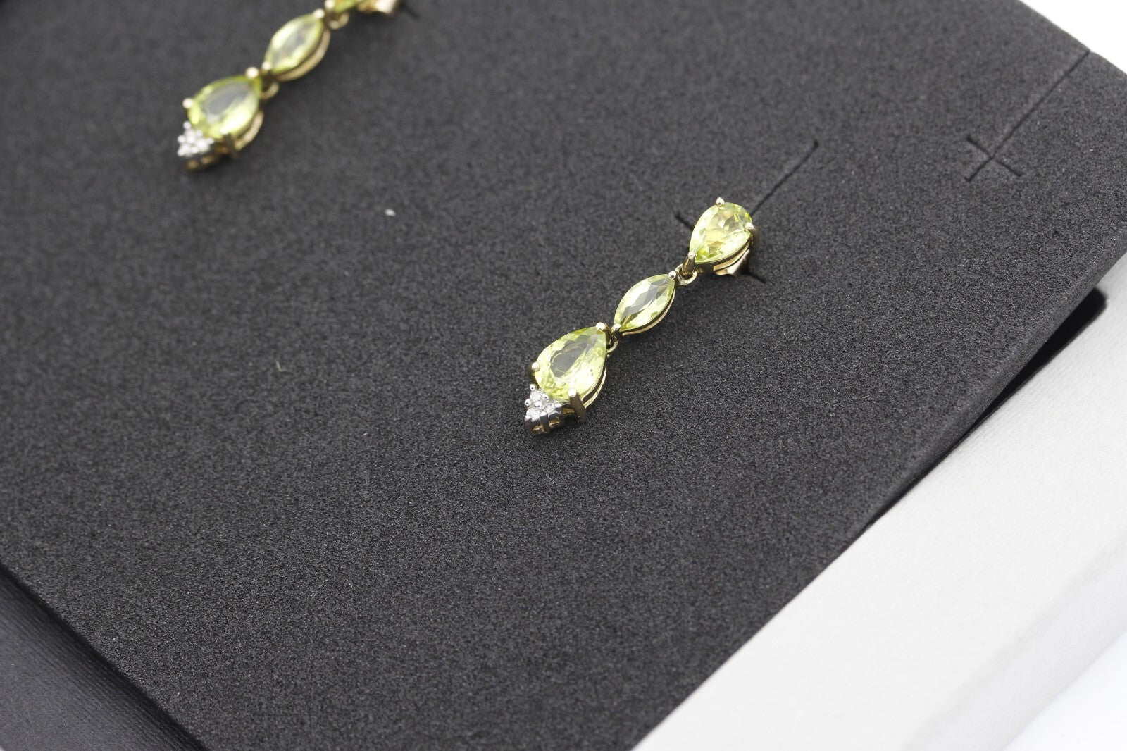 Juwelen Ohrhänger Ohrschmuck aus 375er / 9k Gelbgold mit Farbsteine & Diamanten