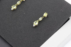 Juwelen Ohrhänger Ohrschmuck aus 375er / 9k Gelbgold mit Farbsteine & Diamanten