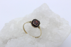 Art-Deco Ring aus 333er / 8K Gelbgold mit Granat Steine | Gr. 62