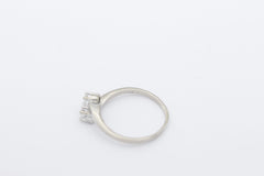 Damen Weißgold Ring aus 585 / 14k Gold mit 2 Brillanten | Gr. 59