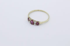 Schöner Damen Ring aus 585/14k Gelbgold mit Rubin & Diamanten | Gr. 69