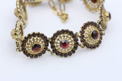 Granat Schmuck Damen Armband aus 333 / 8K Gelbgold mit Granaten