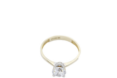 585 Gold Ring – 14K Gelbgold Solitärring mit Zirkonia – Damenring Verlobungsring