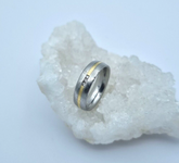 Trauring Ring Stahl Gold 585 mit Diamanten 0,03ct. | Gr. 58