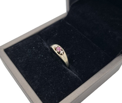 Zarter Christ Damen Ring aus 585er Weißgold mit Rubin & Diamanten | Gr. 53