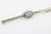 585 14K Weißgold Antike Brosche mit Diamanten 0,10 ct. – Elegantes Design