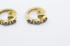 Schöne Massive Ohrringe Ohrschmuck 585 / 14k Gelbgold mit Amethyst & Diamanten