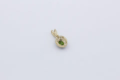 Schöner Damen Anhänger aus 375/9k Gelbgold mit ein Turmalin & Diamanten