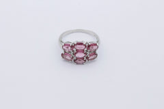 Schöner Damen Ring aus 375/9k Weißgold mit echte Edelsteine & Diamanten