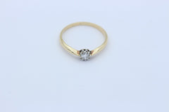 Schöner Solitär Damen Ring aus 585 / 14k Gelbgold mit ein Brillant ca. 0,20 ct.