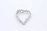 Edler Damen Herz Anhänger aus 585 / 14K Weißgold mit Diamanten