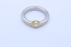 Massiver Platin / Gold Ring aus 950 Platin mit ein Brillant ca. 0,30 ct.