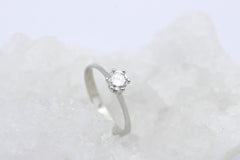 Wempe 585 / 14K Weißgold Damen Solitär Ring mit Diamant edel ca. 0,40 ct.