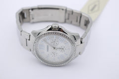 Fossil Damenuhr Cecile Multifunktions Quarz AM4481 Edelstahl Silber 41mm Wie Neu