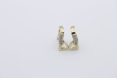 Wunderschöne Damen Herz Ohrringe Ohrschmuck aus 585er Gelbgold mit Zirkonia