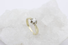 Schöner Solitär Altschliff Diamant Damen Ring aus 585 Gelbgold ca. 0,30 ct.