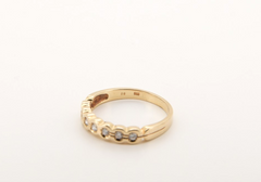 Goldring 14 Karat 585 mit 7 echten Diamanten Halb Memory Damen Gr. 60