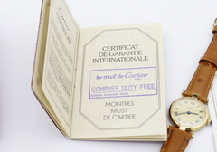 Cartier Vermeil 925 Vergoldet Quartz Argent Damenuhr 24 mm