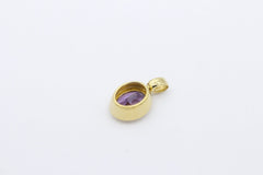 Schöner schlichter Anhänger aus 333 / 8 Karat Gelbgold mit ein Amethyst