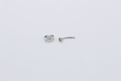 Zarter Stecker Piercing Ohrschmuck aus 585 / 14k Weißgold mit ein Brillant