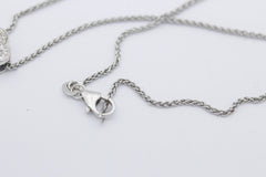 Zarte Damen Halskette mit Herz Anhänger aus 585 / 14k Weißgold mit Diamanten