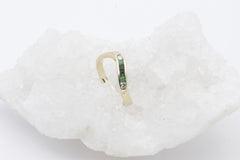 585 / 14 Karat Gelbgold Damen Ring Smaragd & Brillanten moderner Design | Gr. 50