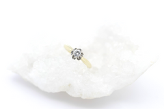 Schöner Diamant Solitärring 585 / 14 Karat Gold Bicolor Brillant ca. 0,20 ct.