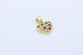 Zarter Herz Juwelen Anhänger aus 750 / 18K Gold mit Saphir, Rubin & Diamanten