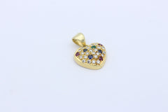Zarter Herz Juwelen Anhänger aus 750 / 18K Gold mit Saphir, Rubin & Diamanten