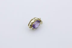 Wunderschöner Anhänger aus 585/14k Gelbgold mit 1 Amethyst & 2 Diamanten