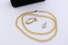 Diamonique Schmuck Set 2x Anhänger + Halskette aus 925 Sterlingsilber Zirkonia