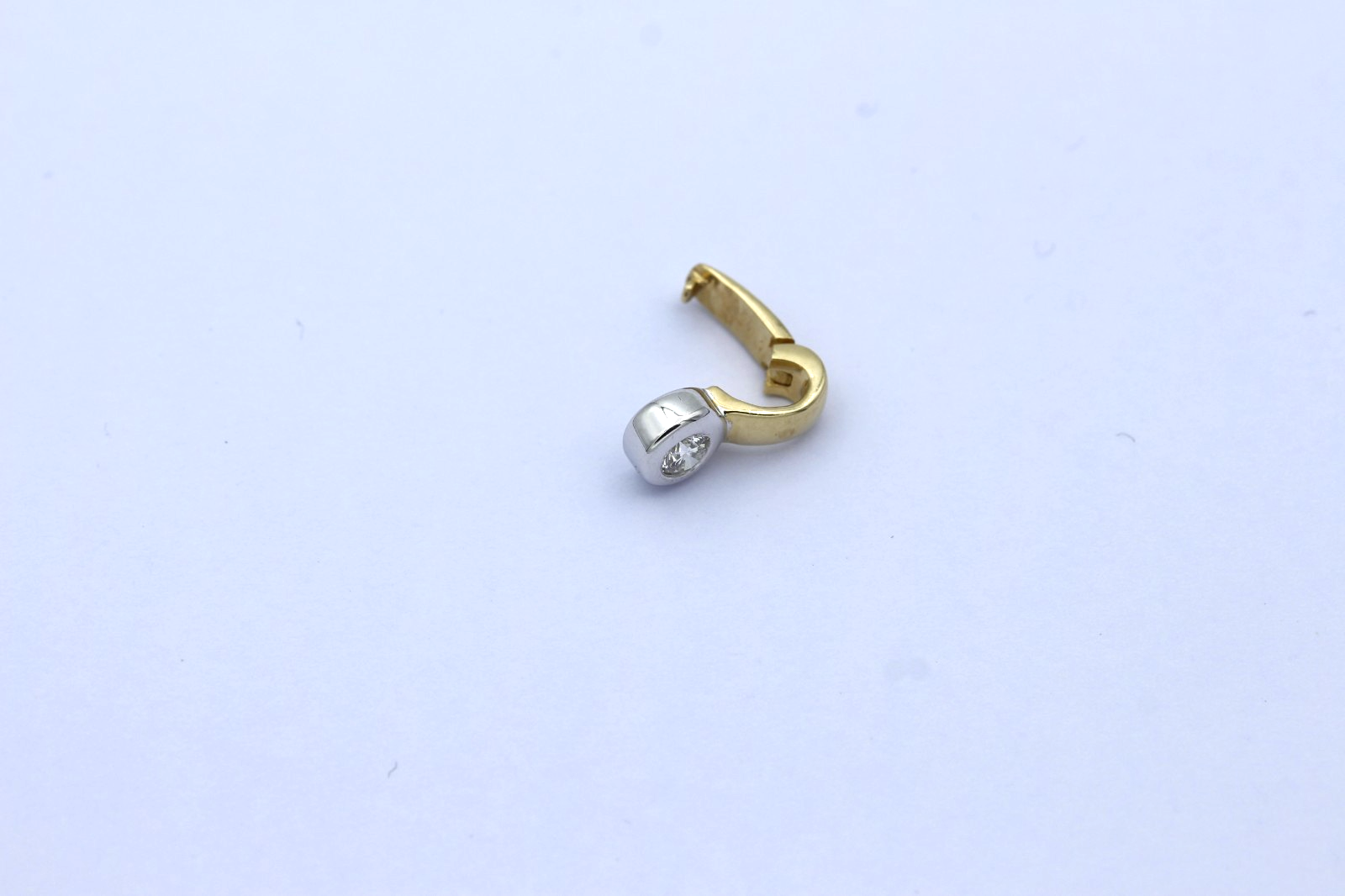 585 Gold Anhänger mit Brillant – 14K Bicolor Diamant ca. 0,10 ct.